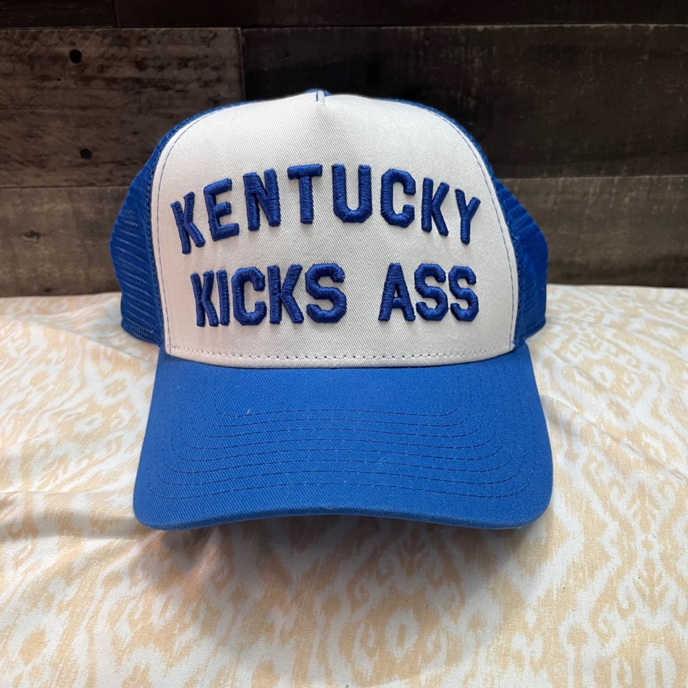 KY for KY Kentucky Wildcats Blue White Mesh Trucker Hat Snapback Cap Fanwear